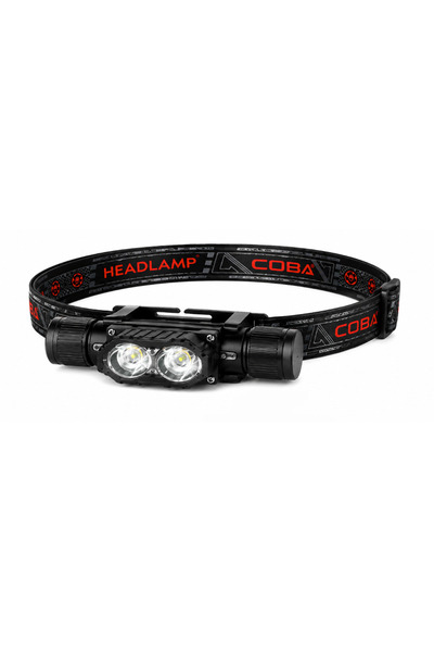 MİKİ Lanternă frontală COBA CB T842 cu 2 LED-uri de mare putere, zoom reglabi...