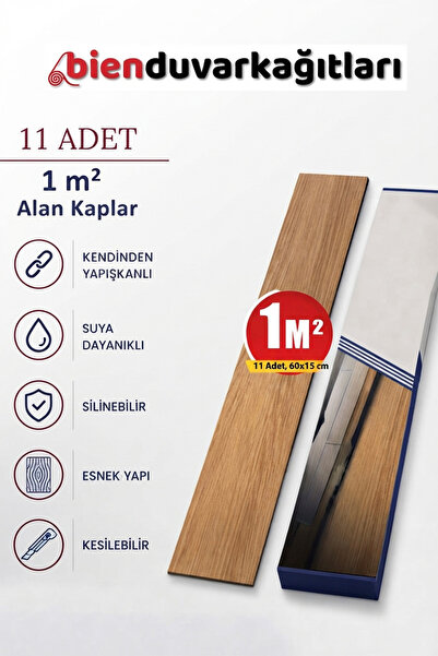 Bien Home 11 Adet, 60x15 Cm 1 m² Açık Gri Meşe, Gri-Bej Tonlarında Esnek Yıkanabilir Kesilebilir Silinebilir Zemin Duvar Parke Yer Döşemesi Kendinden Yapışkanlı PVC Zemin Kaplaması -Z003