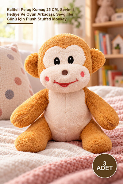 Yenilig 3Pcs Plush Toy Monkey – Quality Plush Fabric 25 Cm, Adorable Gift and...