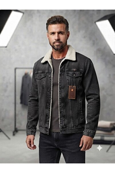 WKM Erkek Regular Fit İçi Kürklü Denim Ceket