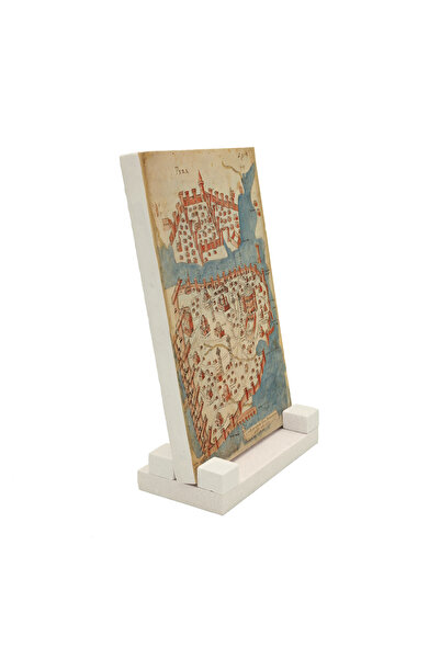 Sadrazam Byzantine Period Istanbul Map Illustration Printed Natural Stone Des...