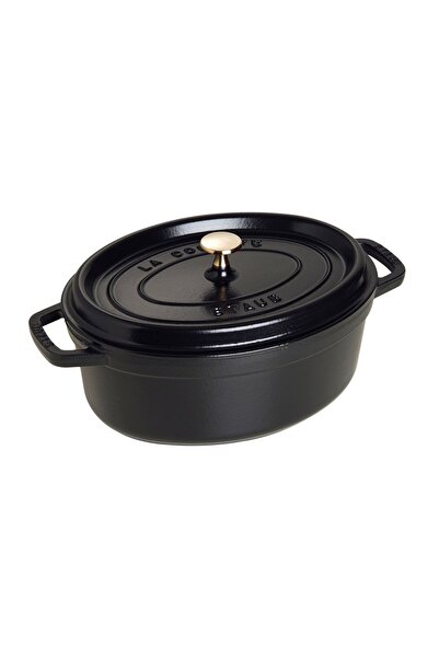 STAUB Oval Cocotte cooking pot, cast iron, 31cm/5.5L, Black -