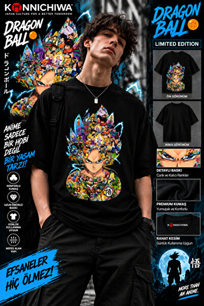 FG KONNİCHİWA Dragon Ball Goku Vegeta Gohan Broly T-Shirt Tee Tshirt – Anime ...