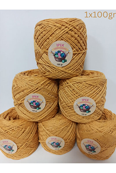 İPEK YÜN İPLİK DÜNYASI Bambu Koton Örgü İpi (Hardal Sarı) 100gr