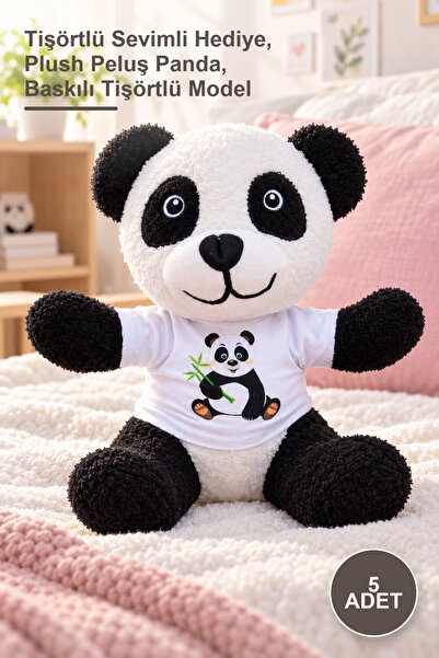 Yenilig 5 Pieces of Panda Plush Toys – Cute Gift with T-Shirt, Plush Panda, P...