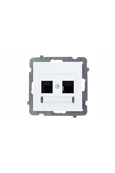 OSPEL Priză de calculator RJ45 5e dublă AS GPK-2G/K/m/00 Alb
