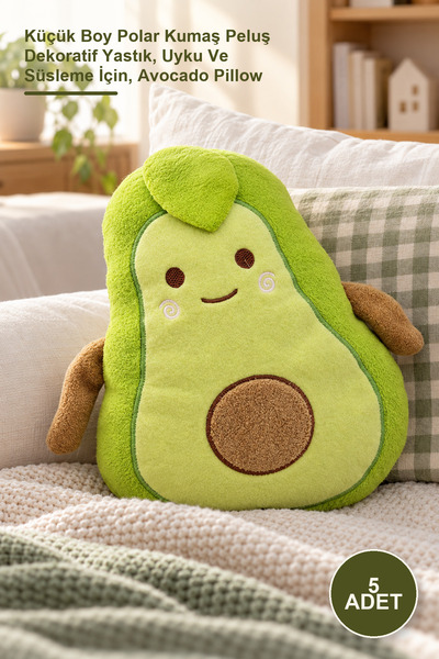 Yenilig 5 Perna Avocado - Perna decorativa de pluș din material polar de dime...
