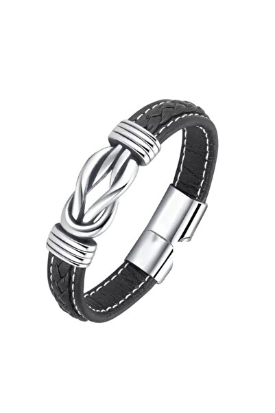 CTAL Brățară din piele – Design multistratificat unisex cu accente metalice, ...