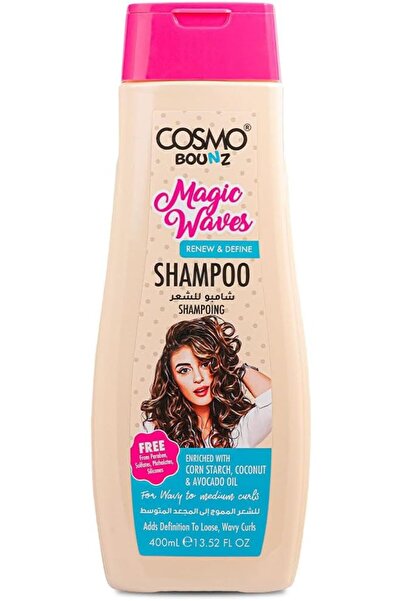 Cosmo Bounz Magic Waves Hair Shampoo 400ml For Wavy Hairs Off White, Nourishi...