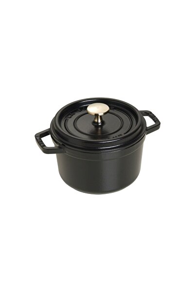 STAUB Cocotte cooking pot, cast iron, 16cm/1.2L, Black -