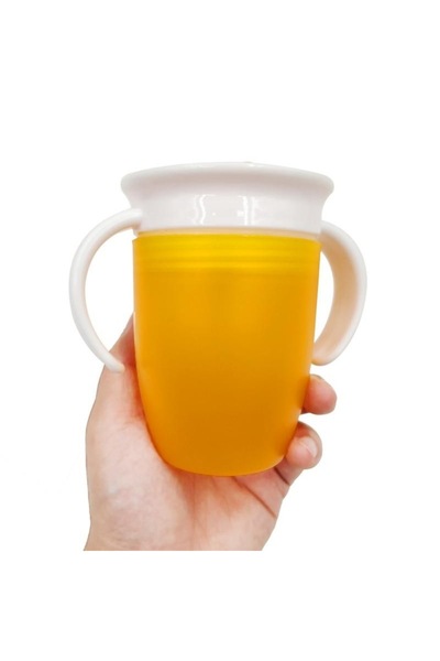 Mixbo Cănuță de antrenament pentru bebeluși cu mânere 360 Miracle Mixbo, Anti-vărsare, Fără BPA, 207 ml, Portocaliu