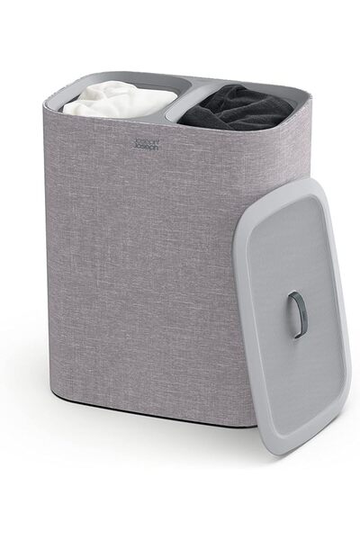 Joseph Joseph Tota Laundry Hamper Separation Basket with Lid ,Grey,90-Liter,5...