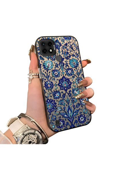 Hontinga Realme C21 Compatible Silicone Edge Hard Back Case Phone Case with I...