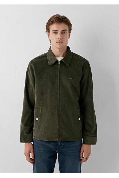 Mavi Velvet Zipper Pocket Detail Loose Fit Men's Outer Shirt.