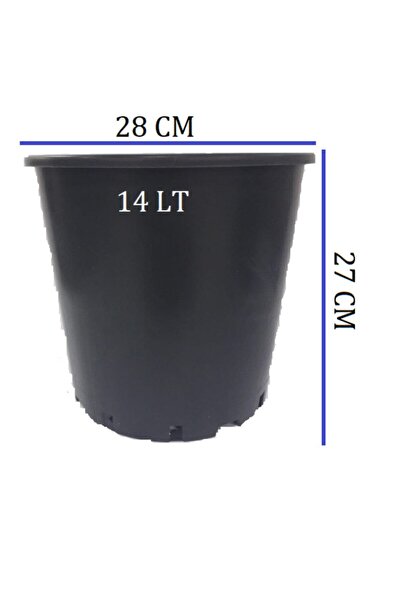 Ekodoğa Üretim Saksısı 1 Adet 28x27 Cm 14 Lt Plastik Saksı Siyah Üretim Saksı...