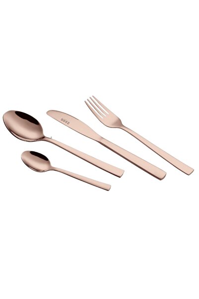 Zass Set de tacâmuri cu finisaj oglindă – 24 de piese ZG-CS 20, Aur Roz