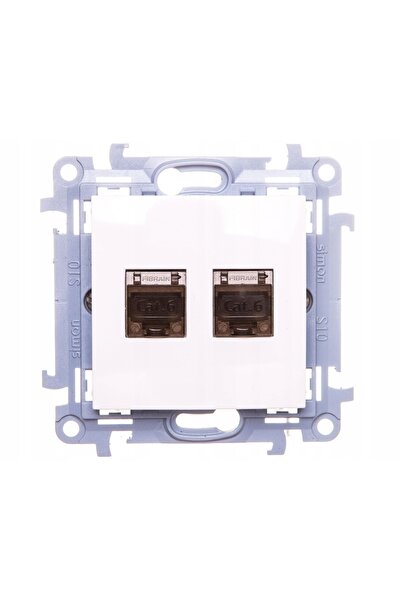 Kontakt-Simon Priză de calculator duală RJ45 Categoria 6 ecranată (modul), al...