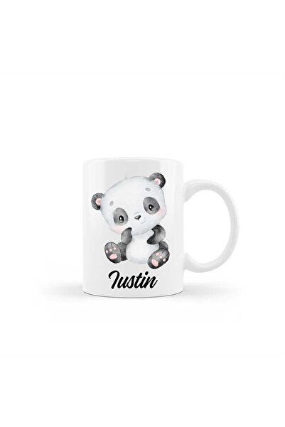 INOVATIX Personalized mug with name, panda pattern, multicolor, 330 ml