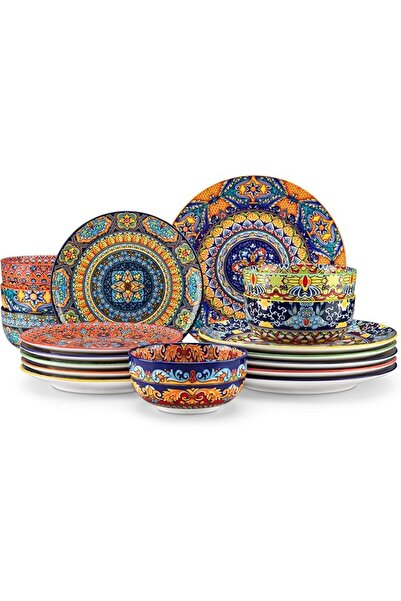 Vancasso Dinnerware Sets, Plates and Bowls Set, Bohemian Style (Service for 6...