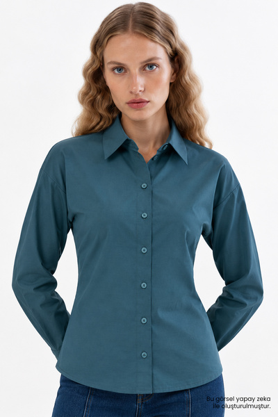 Exquise Long Sleeve Regular Shirt with Pleated Back