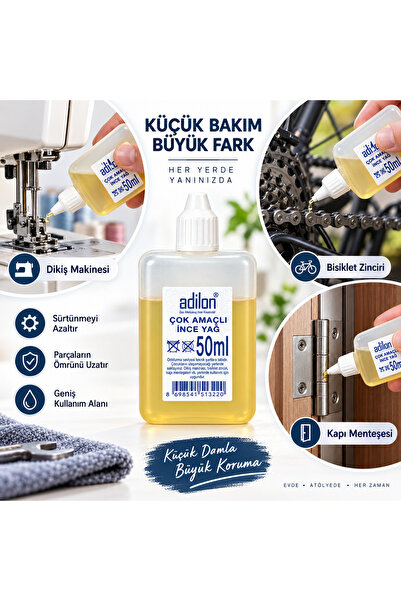 formsan Çok Amaçlı İnce Yağ /Makine Yağı / 50 ml - Dikiş Makinesi Bisiklet Zi...