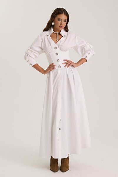 NOK İSTANBUL Tailored Grace Dress White
