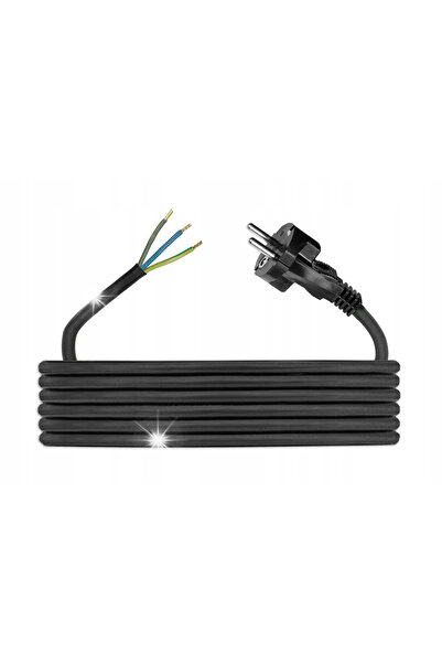 PAWBOL Cablu cauciucat cu fișă 3x2,5mm² 5m Negru D.3505-5