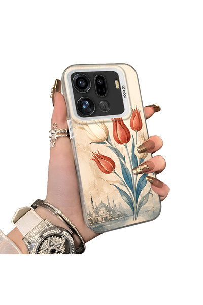 Hontinga Oppo Find X9 Pro 5g Compatible Silicone Edge Hard Back Case Tulip Pa...