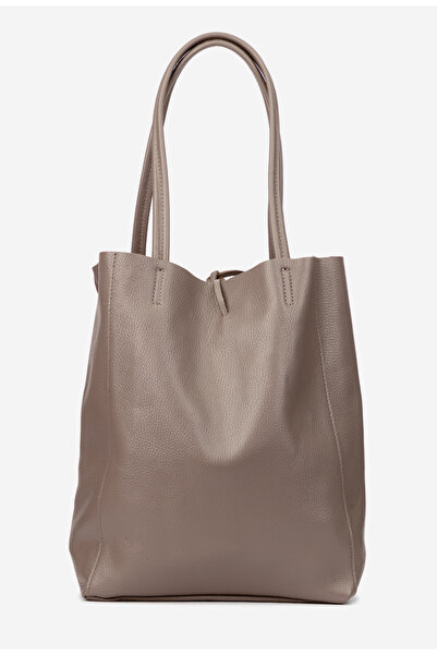 Dasha Geanta dama shopper din piele texturata taupe