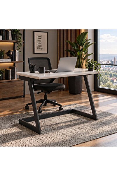 alpha desing Z Ayaklı Metal Çalışma Masası Modern Ofis Ve Bilgisayar Masası B...