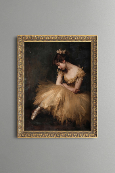 epiqart Restful Ballerina - Vintage Patterned Painting - Slim Model
