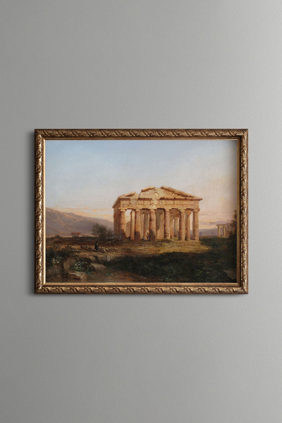 epiqart Antique Temple Scenery - Vintage Patterned Painting - Fine Model