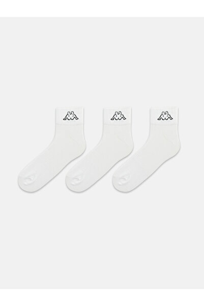 LC Waikiki Nevavm Farkıyla Kappa White Printed 3-Pack Men's Socks