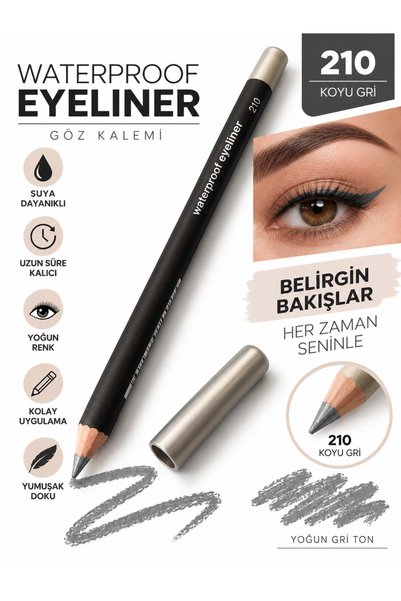 BİYUTREND Suya Dayanıklı siyah Göz Kalemi Waterproof Eyeliner no:210