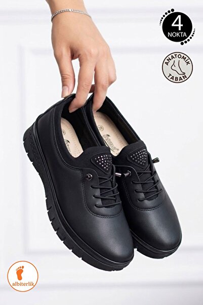 AlbiShoes Kadın Anne 4 Noktalı Anatomik Kışlık Mevsimlik Kaymaz Taban Günlük ...