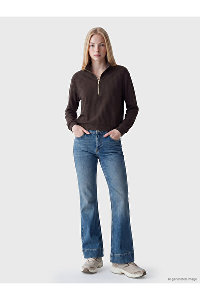 LC Waikiki Γυναικείο Φούτερ Oversize με Απαλή Υφή