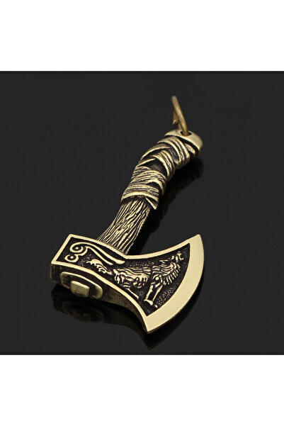 CTAL Pandantiv Topor Viking – Colier metalic unisex cu detalii gravate nordic...