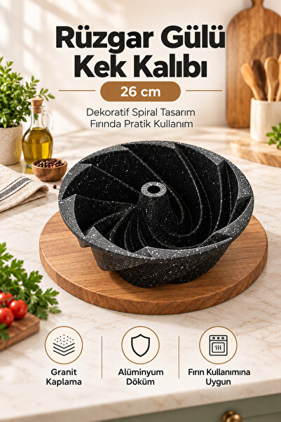 kochler Wind Rose 26 cm Granite Coated Aluminum Cast Cake Mold