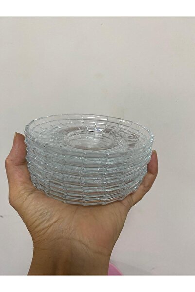 elif aksesuar Baquet Glass Tea Plate Set of 6 13 cm