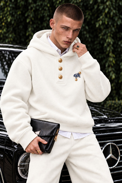 king brich Men's Premium Oversize Hooded Sweatshirt with Inner Pockets and Bu...