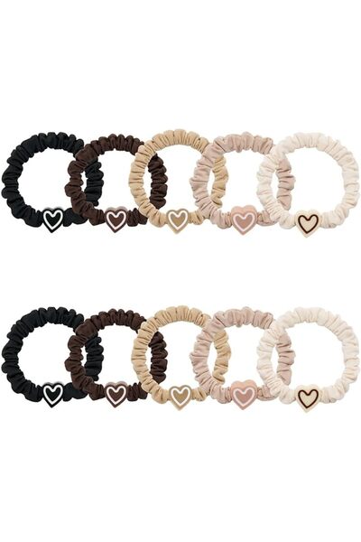 ASKIND 10 Pcs No Damage Hair Ties Thick Hair Elastic Rubber Bands Hair Access...