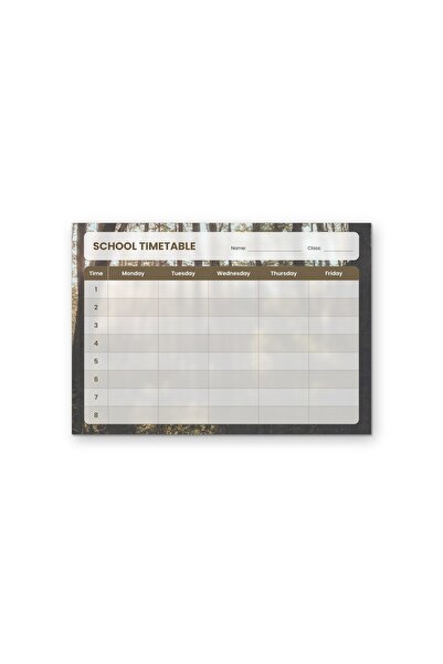 OEM School Timetable Sunlight in the Forest, Monday-Friday, 8 Hours, 250g Car...