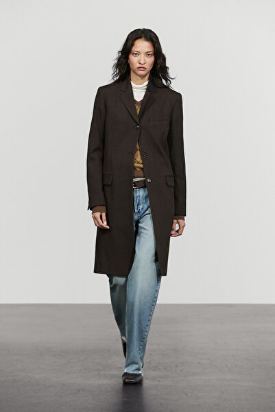 Massimo Dutti Uzun %100 yün kaban