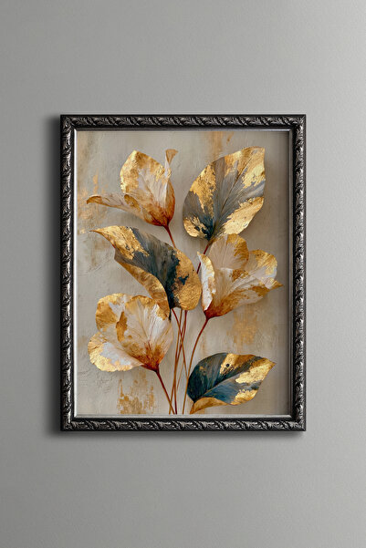epiqart Golden Ginkgo Leaves - Vintage Patterned Painting - Fine Model