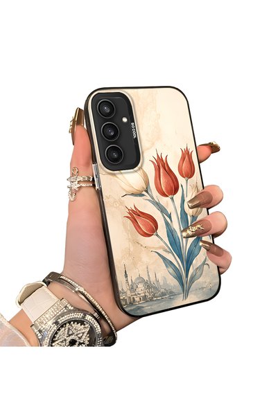 Hontinga Samsung Galaxy S23 Fe Compatible Silicone Edge Hard Back Case Tulip ...