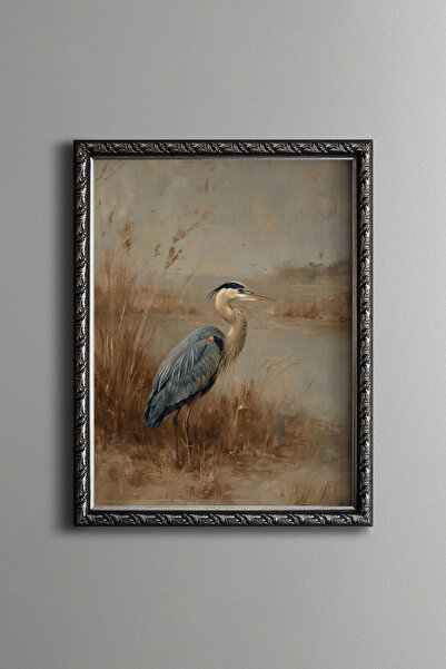 epiqart Herons - Vintage Patterned Painting - Fine Model