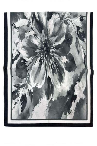 Benetton Patterned Fiore Shawl - 1043 - Black