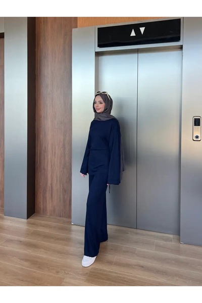 Moda Aydın Butik Women's Tie-Back Pantsuit - Navy Blue