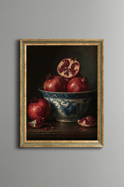 epiqart Pomegranate Abundance - Vintage Patterned Painting - Fine Model