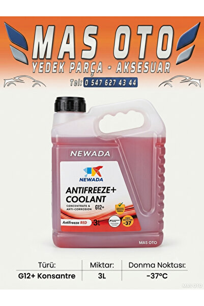 Kırmızı Antifriz -37°C Organik (OAT) Süper Radyatör Antifrizi Soğutma Sıvısı (3 Litre / 1 Adet)